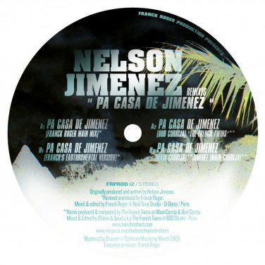 Nelson Jimenez - Pa Casa De Jimenez (Remixes) - New Vinyl Record 12"