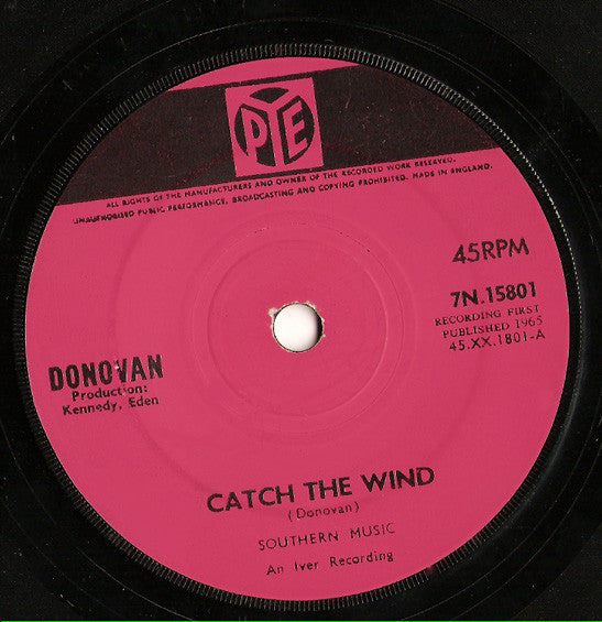 Donovan - Catch The Wind - Used Vinyl Record 7"