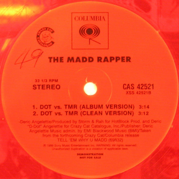Madd Rapper - You're All Alone / DOT Vs. TMR - Used Vinyl Rec