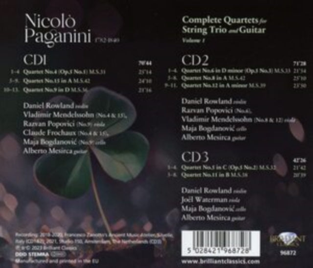 ALBERTO MESIRCA|DANI - PAGANINI COMPLETE QUARTETS FO - CD