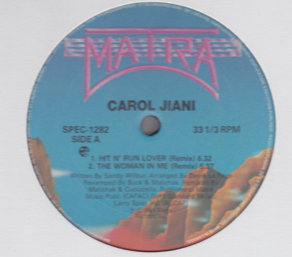 Carol Jiani - Hit & Run Lover (4-Track EP) - Used Vinyl Record 12"