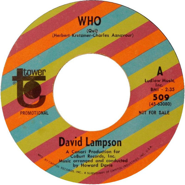 David Lampson - Who - Used Vinyl Record 7"