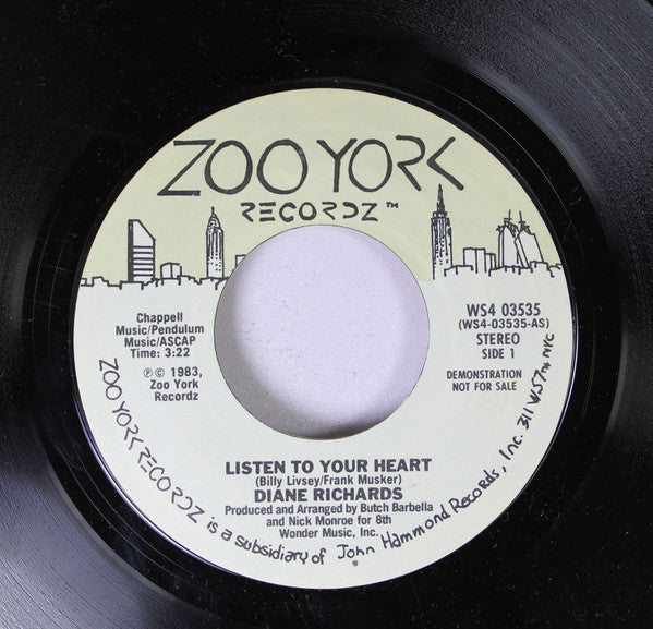 Diane Richards - Listen To Your Heart - Used Vinyl Record 7"