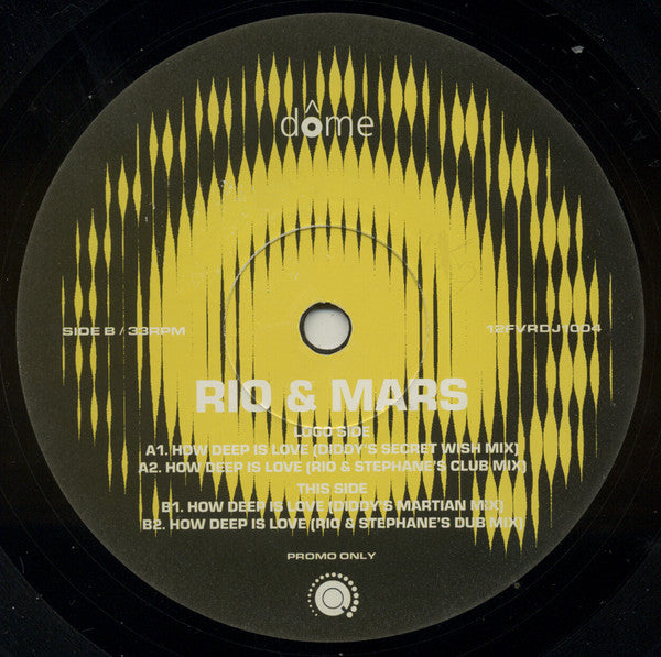 Rio & Mars - How Deep Is Love - Used Vinyl Record 12"