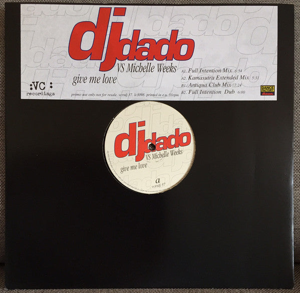 DJ Dado - Give Me Love - Used Vinyl Record 12"