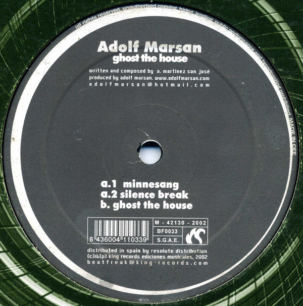 Adolf Marsan - Ghost The House - Used Vinyl Record 12"
