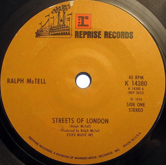 Ralph McTell - Streets Of London - Used Vinyl Record 7"