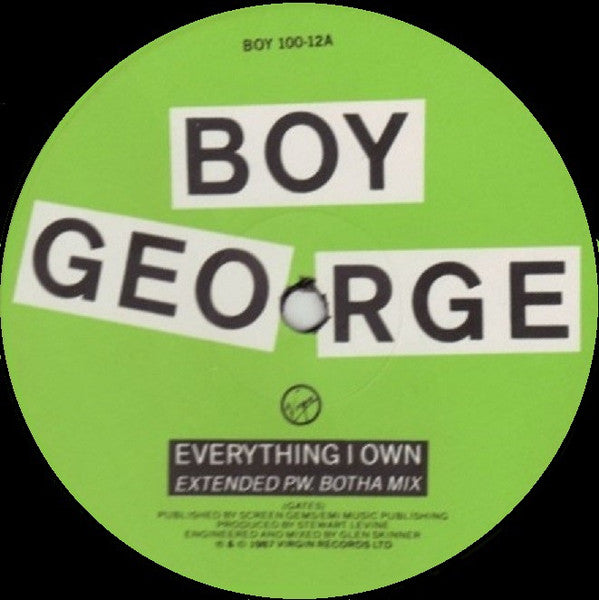 Boy George - Everything I Own - Used Vinyl Record 12"