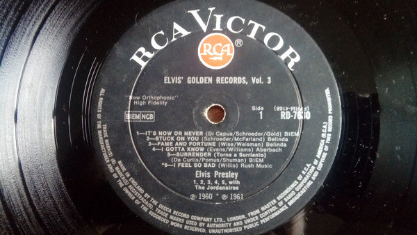 Elvis Presley - Elvis' Golden Records, Vol. 3 - Used Vinyl Record