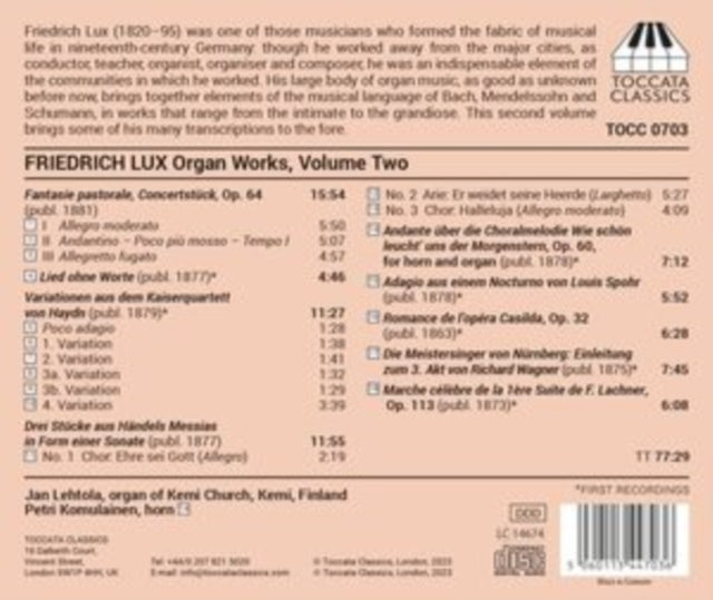 LEHTOLA/KOMULAINEN - LUX - ORGAN WORKS  VOL. 2 - CD