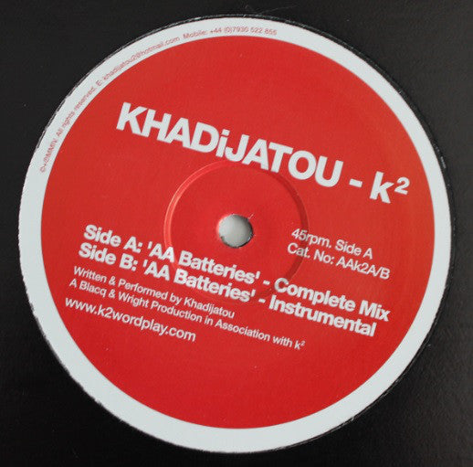 Khadijatou - AA Batteries - Used Vinyl Record 12"