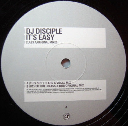 DJ Disciple - It's Easy - Used Vinyl Record 12"