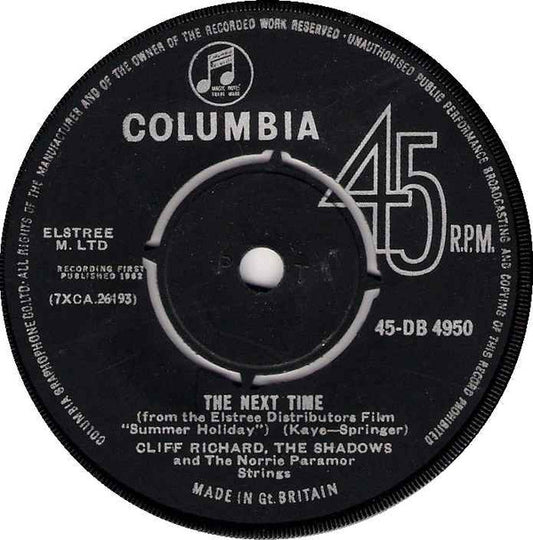 Cliff Richard & The - Next Time/Bachelor Boy - Used Vinyl Record 7"