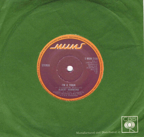 Albert Hammond - I'm A Train - Used Vinyl Record 7"