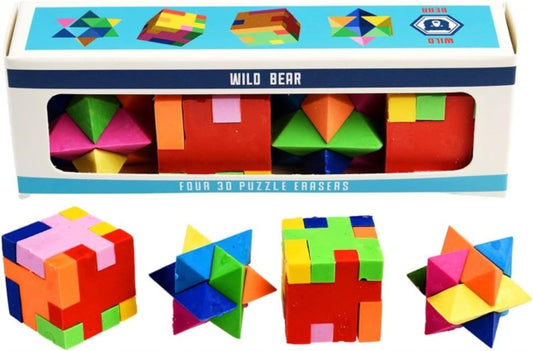 3D puzzle erasers (set of 4) - Wild Bear - Non-book item