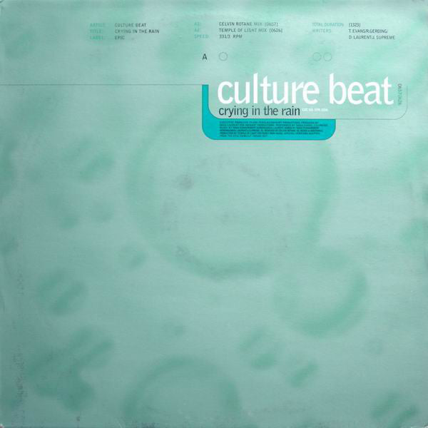 Culture Beat - Crying In The Rain - Used Vinyl Record 12"