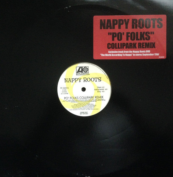 Nappy Roots - Po' Folks (Collipark Remix) - Used Vinyl Record