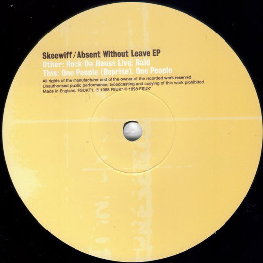 Skeewiff - Absent Without Leave EP - Used Vinyl Record 12"