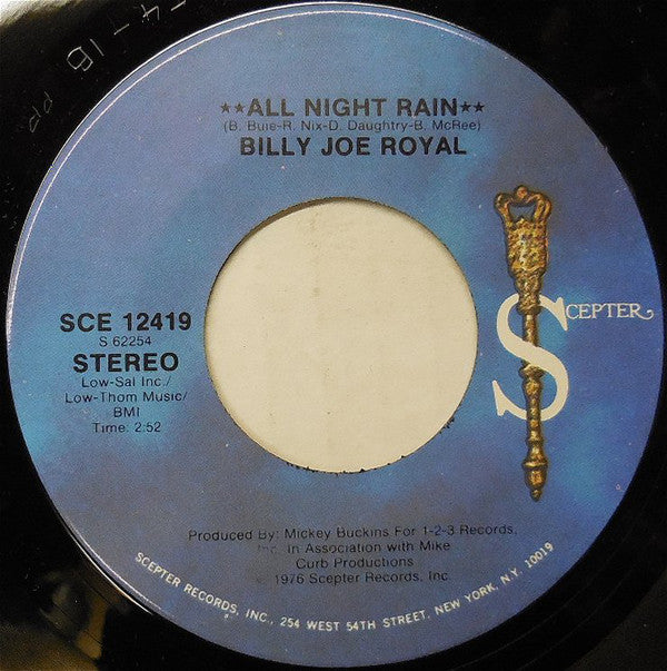 Billy Joe Royal - All Night Rain - Used Vinyl Record 7"