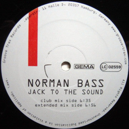 Norman Bass - Jack To The Sound - Used Vinyl Record 12"