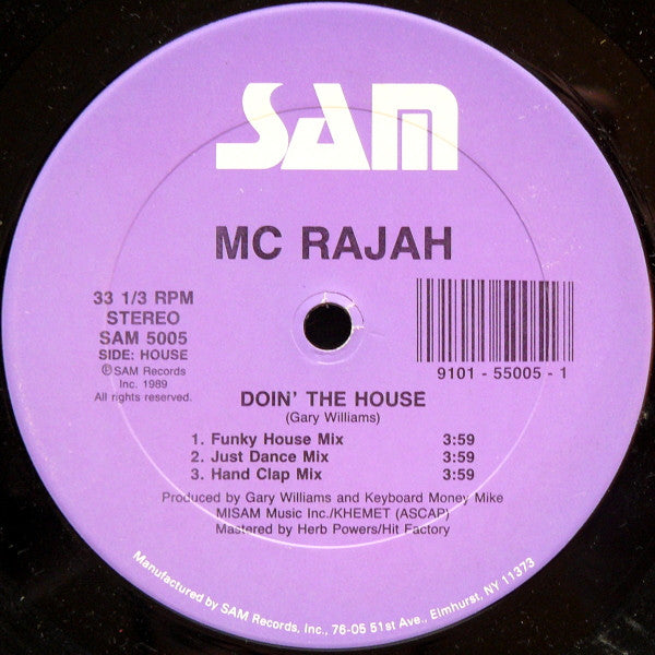 MC Rajah - Doin' The House / Lyrics With A Vengeance - Used Vinyl Re