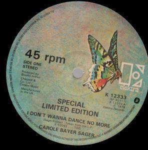Carole Bayer Sager - I Don't Wanna Dance No More / Shadows - Used Vin