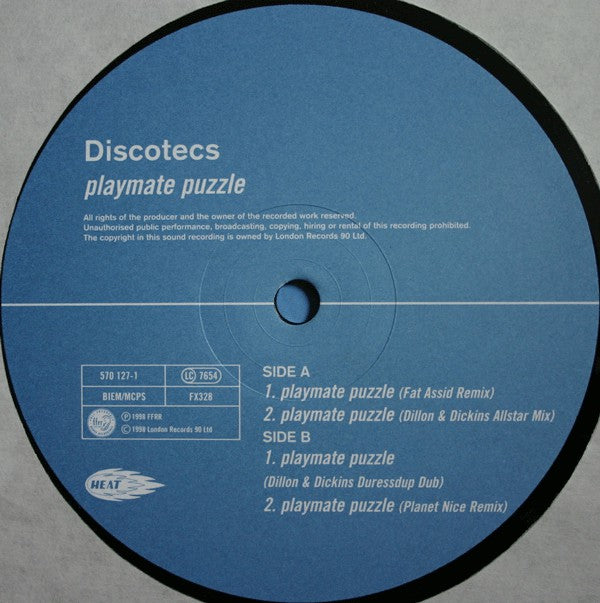Discotec's - Playmate Puzzle - Used Vinyl Record 12"