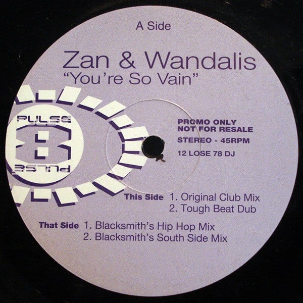 Zan - You're So Vain - Used Vinyl Record 12"