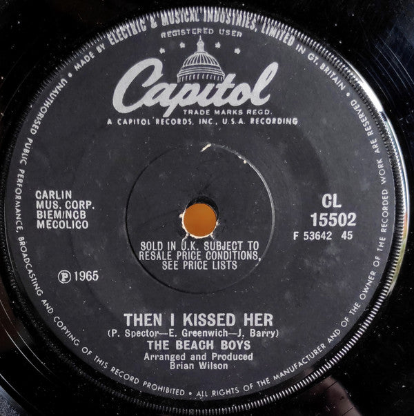 Beach Boys - n I Kissed Her - Used Vinyl Record 7"