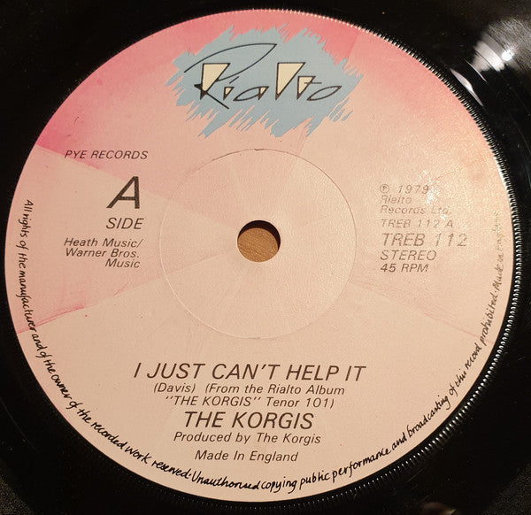 Korgis - I Just Can't Help It - Used Vinyl Record 7"