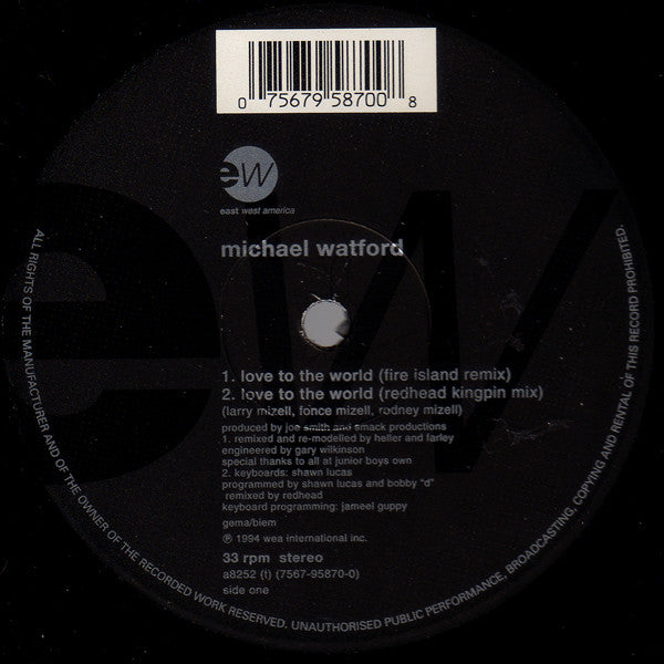 Michael Watford - Love To The World - Used Vinyl Record 12"