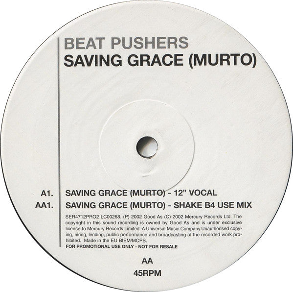Beat Pusher - Saving Grace = Murto - Used Vinyl Record 12"
