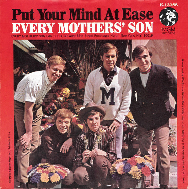 Every Mothers' Son - Put Your Mind At Ease - Used Vinyl Record 7"