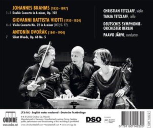 TETZLAFF/DSO/JARVI - BRAHMS - DOUBLE CONCERTO - CD