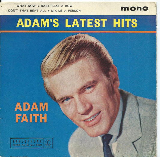 Adam Faith - Adam's Latest Hits - Used Vinyl Record 7"