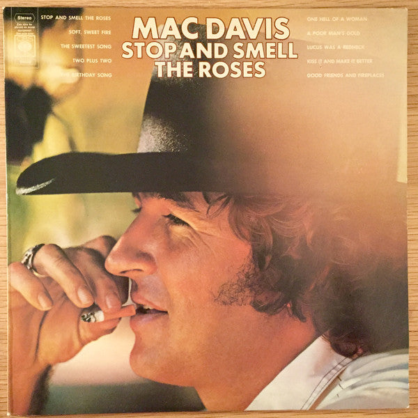 Mac Davis - Stop And Smell The Roses - Used Vinyl Record