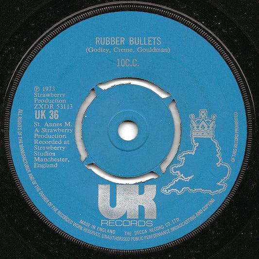 10cc - Rubber Bullets - Used Vinyl Record 7"