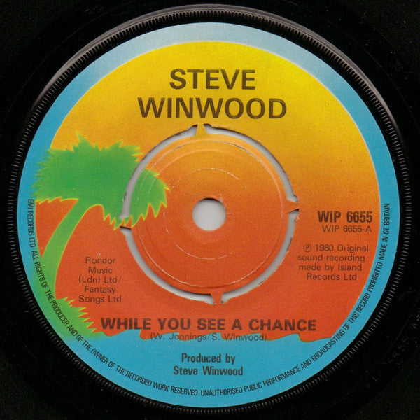 Steve Winwood - While You See A Chance - Used Vinyl Record 7"
