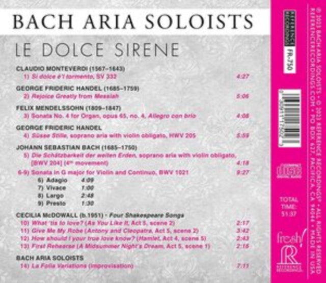 BACH ARIA SOLOISTS - LE DOLCE SIRENE - CD