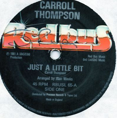 Carroll Thompson - Just A Little Bit - Used Vinyl Record 12"