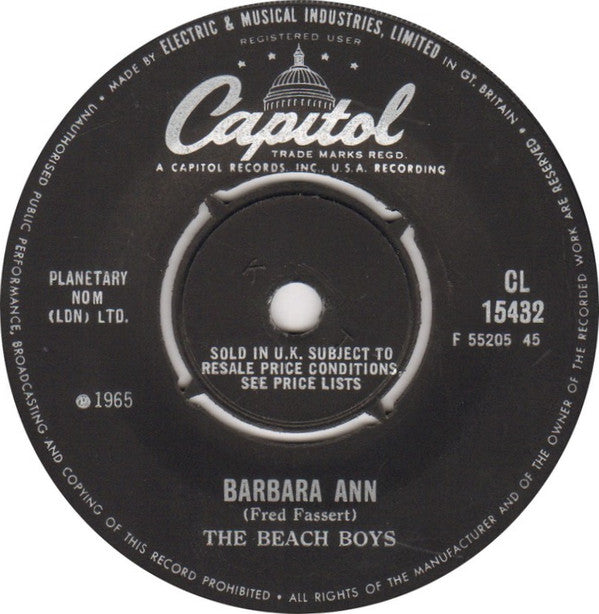 Beach Boys - Barbara Ann - Used Vinyl Record 7"