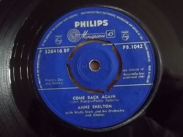 Anne Shelton - Come Back Again - Used Vinyl Record 7"