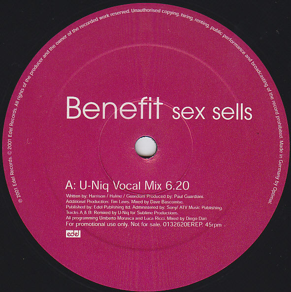 Benefit - Sex Sells - Used Vinyl Record 12"