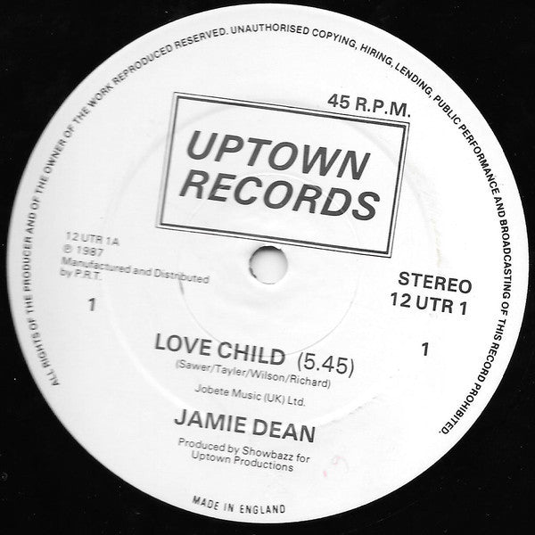 Jamie Dean - Love Child - Used Vinyl Record 12"