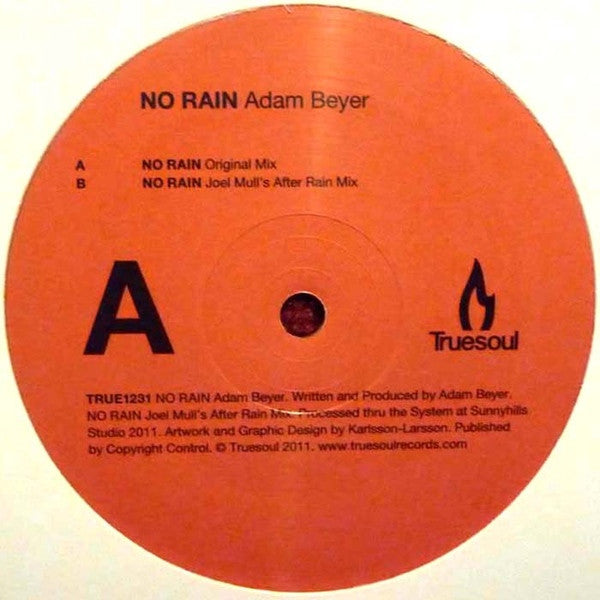 Adam Beyer - No Rain - New Vinyl Record 12"