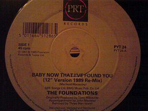 Foundations - Baby Now That I've Found You 1989 Remix - Used Vinyl Re