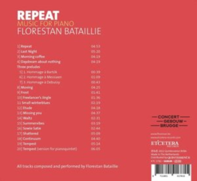 Florestan Bataille - Repeat: Music for Piano CD - CD