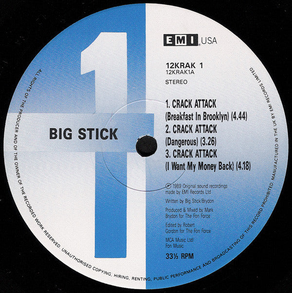 Big Stick - Crack Attack - Used Vinyl Record 12"