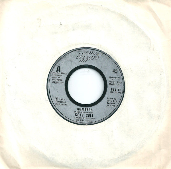 Soft Cell - Numbers / Barriers - Used Vinyl Record 7"