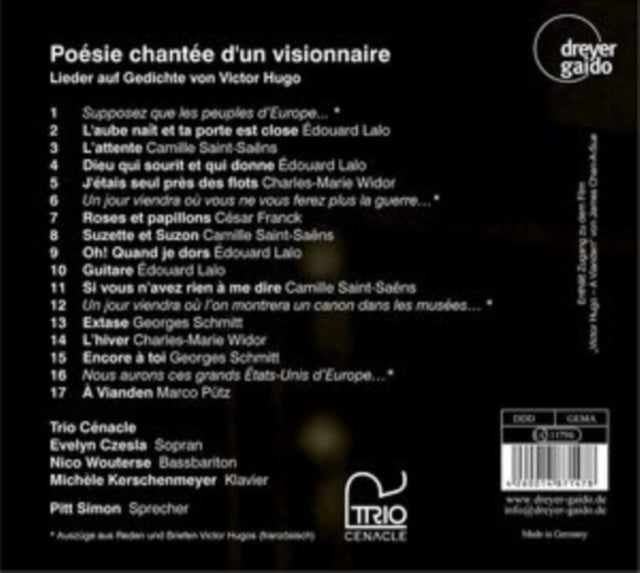 Trio Cenacle - Poesie chantee d'un visionnaire - Songs on Poems by Victo